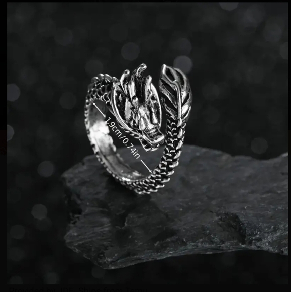 Men's Adjustable Dragon Ring - Picture 3 of 5